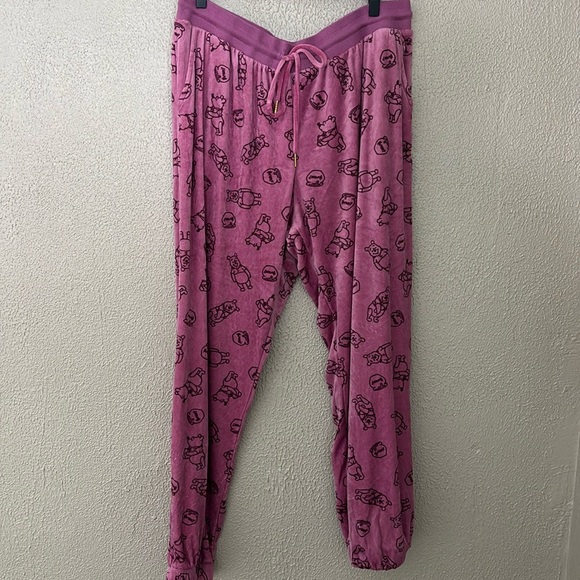 Disney Other - Women’s Disney Velour Winnie The Pooh Lounge Pants, XL, Pink
